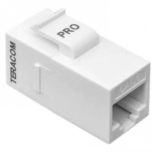 Адаптер проходной TERACOM PRO Cat.6 неэкранированный RJ45-RJ45 тип Keystone белый