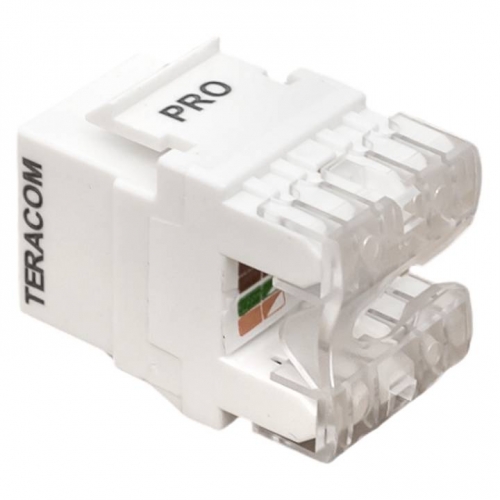 Модуль Keystone TERACOM PRO Cat.6 RJ-45 неэкранированный 110 IDC 180 градусов белый