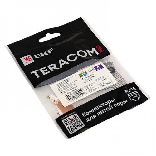 Коннектор TERACOM PRO полевой заделки RJ-45 (8P8C) экранированный STP для кабеля Cat.6