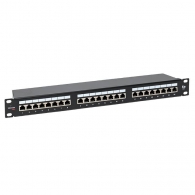 Патч-панель TERACOM PRO 19'' Cat.5E 1U полный экран STP 24 порта RJ-45 Dual IDC с органайзером