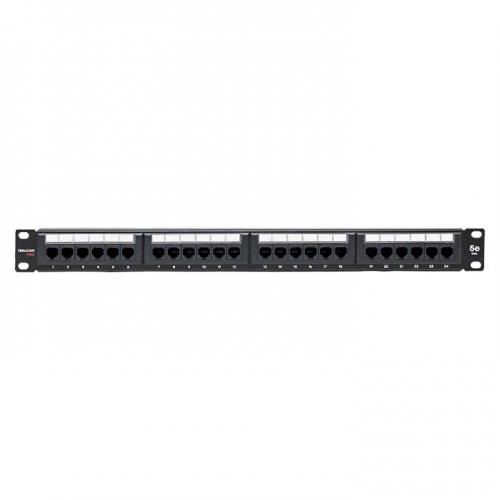 Патч-панель TERACOM PRO 19'' Cat.5E 1U неэкранированная UTP 24 порта RJ-45 Dual IDC