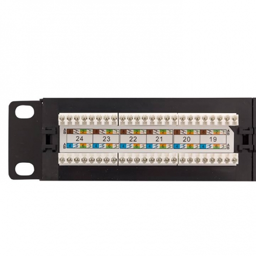 Патч-панель TERACOM PRO 19'' Cat.6 1U неэкранированная UTP 24 порта RJ-45 Dual IDC