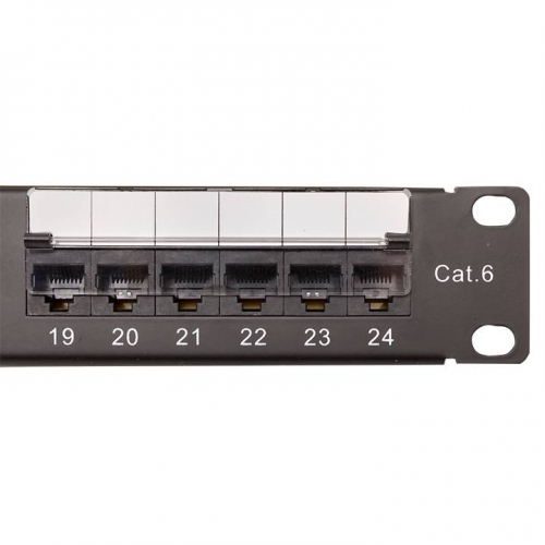 Патч-панель TERACOM PRO 19'' Cat.6 1U неэкранированная UTP 24 порта RJ-45 Dual IDC