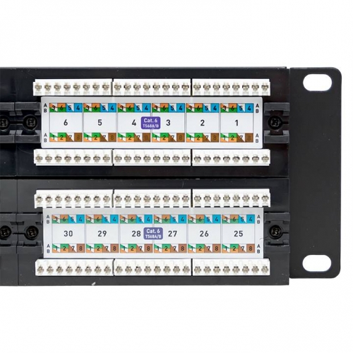 Патч-панель TERACOM PRO 19'' Cat.6 2U неэкранированная UTP 48 портов RJ-45 Dual IDC