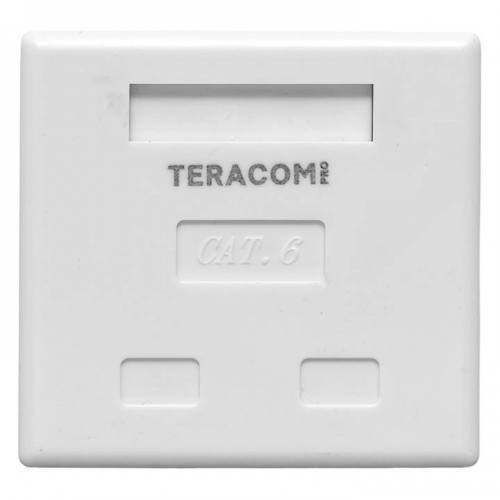 Розетка настенная TERACOM PRO Cat.6 неэкранированная 2 порта RJ-45 Dual IDC белая