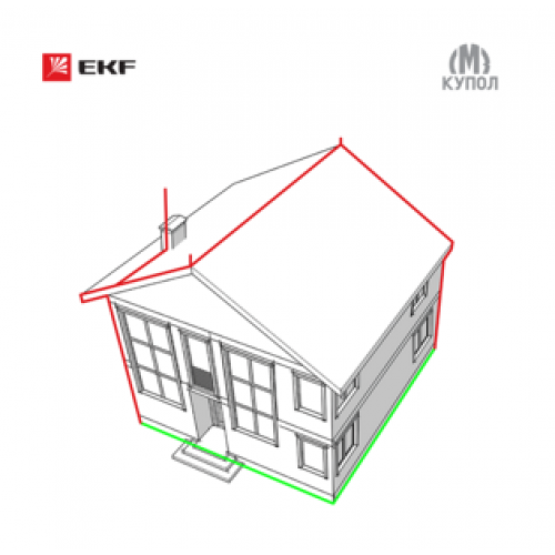 Комплект молниезащиты частного дома габ. 8х8м EKF PROxima